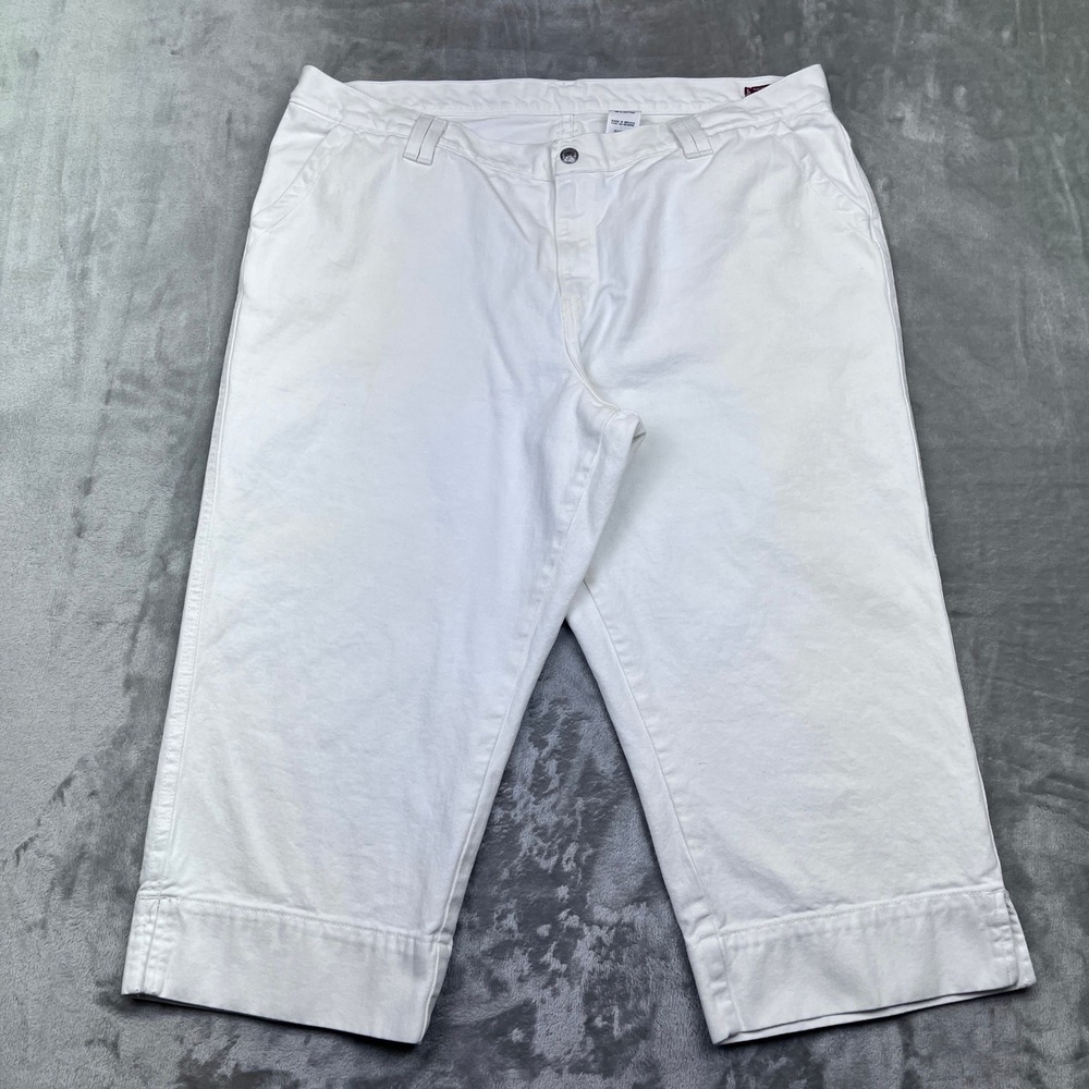 VTG Levis Womens White Outback Capri Cropped Pants Sz 20W‎ Fits 40" Cotton Y2K